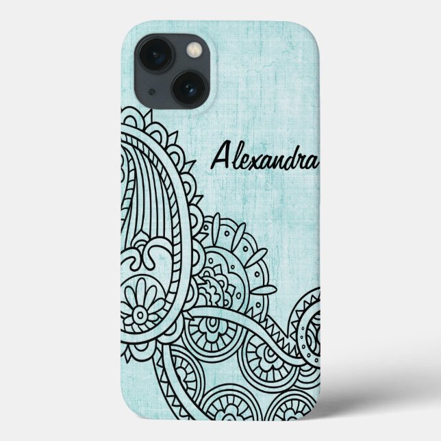 Mini Caso Turquoise Mehndi Motif iPad (Verso)
