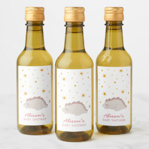 Mini Chá de fraldas Cinza de Dinossauro Rosa