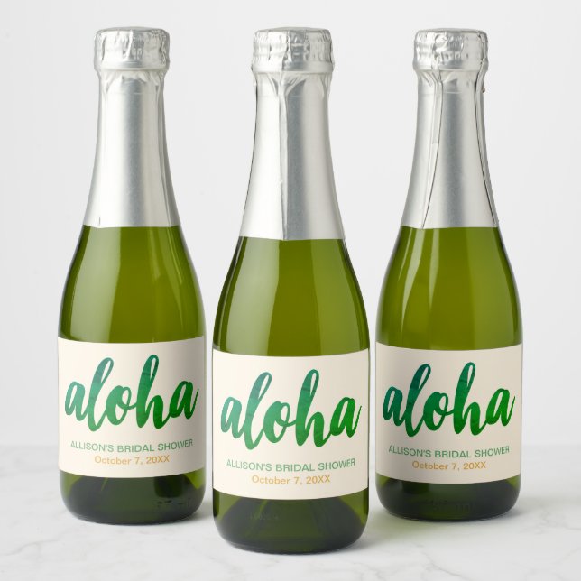 Mini Chuveiro de Noiva Tropical Aloha Editável (Garrafas)