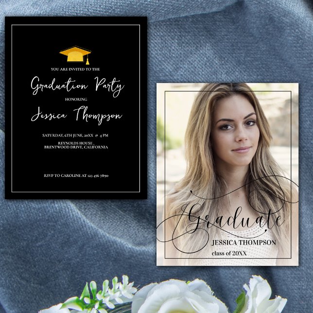 Mini Classe de Convite para Graduação de Fotos 202 (Mini Class of 2025 Photo Graduation Invitation)