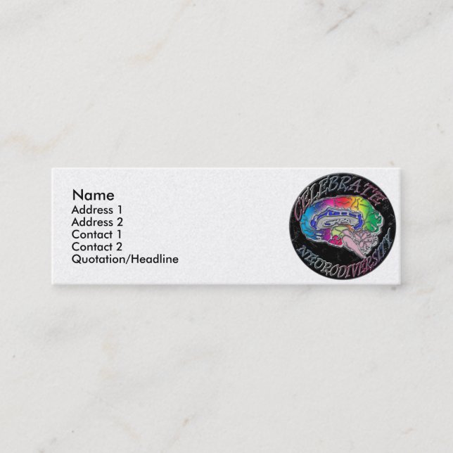 Mini Comemore o cartão de visita de Neurodiversity (Frente)