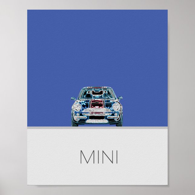 Mini Cooper Blau Poster (Frente)
