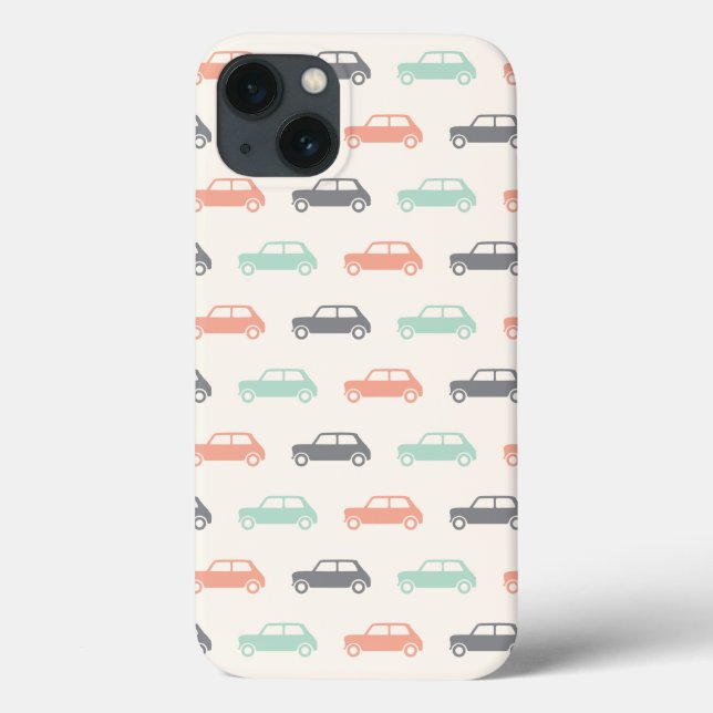 Mini Coopers on Go - Peach & Teal (Verso)
