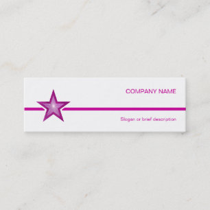 Mini Cor-de-rosa cartão de visita branco-branco-estrela