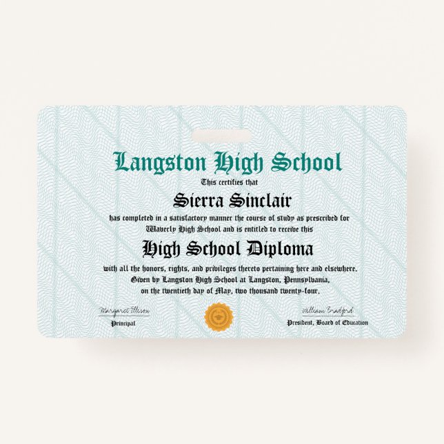 Mini Diploma - Crachá de tamanho de pacote (Frente)