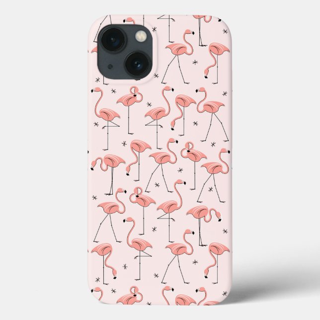 Mini estojo de iPad Rosa Flamingos (Verso)