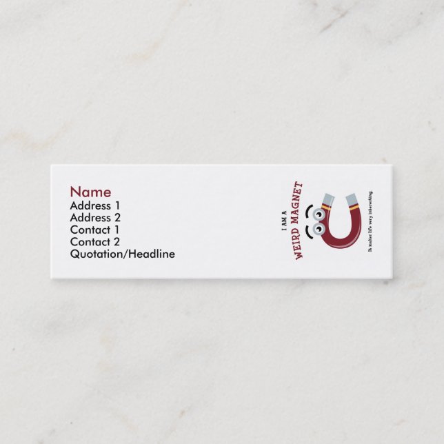 Mini Eu sou um modelo estranho do cartão de visita do (Frente)