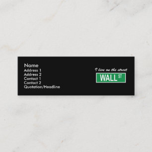 Mini "Eu vivo cartão de visita escuro no Wall Street d