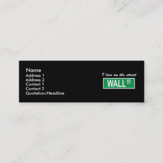 Mini "Eu vivo cartão de visita escuro no Wall Street da