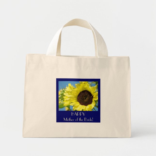 Mini FELIZ Mãe da Noiva! Bolsa tote presente Girassol (Frente)