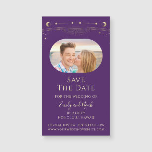 Mini Foto de Casamento Celestial Roxo Dourado