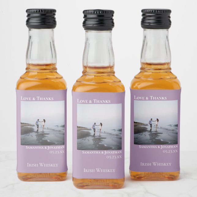 Mini Foto de Casamento de Lavanda Mínima para Obri (Garrafas)