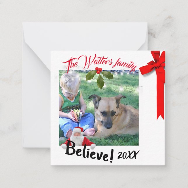 Mini foto de Natal com cartões de Papai noel (Frente)