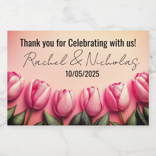 Mini garrafas de champanhe favorece personalizadas (Rótulo Único)