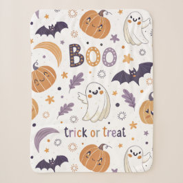 Mini Ghost & Pumpkin Sherpa Cobertor – Tamanho Peq