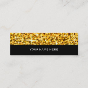 Mini Glitz "Dourado" cartão de visita magro preto