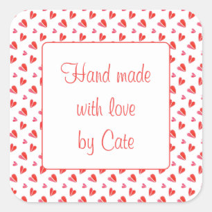 MINI HEARS 3" Adesivos "Mão Feita" Quadrados