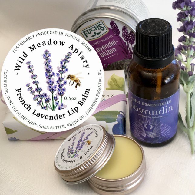 Mini Lavanda de Etiqueta de Lip Balm do Mini Cera  (Criador carregado)