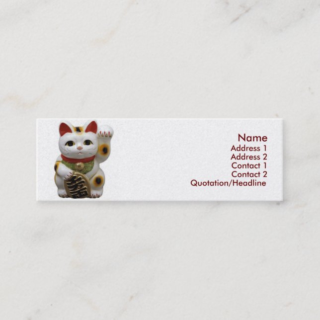 Mini Lucky Cat Cartão de visita (Frente)