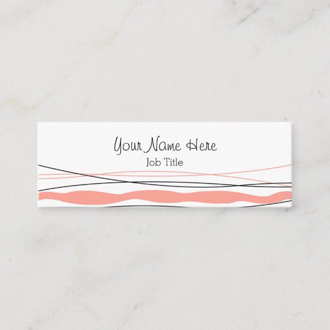 Mini Magra cartão de visita rosa-Stripe-do-atlântico (Frente)