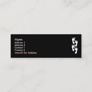 Mini março para o rosa/menina do cartão de visita dos