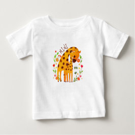 Mini-Me - Camisa de T-Shirt da Mãe e Bebê Girafa