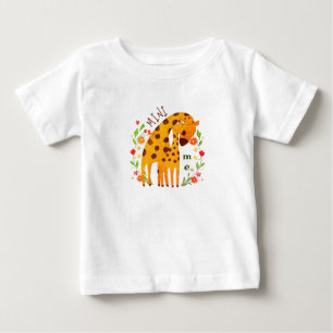 Mini-Me - Camisa de T-Shirt da Mãe e Bebê Girafa