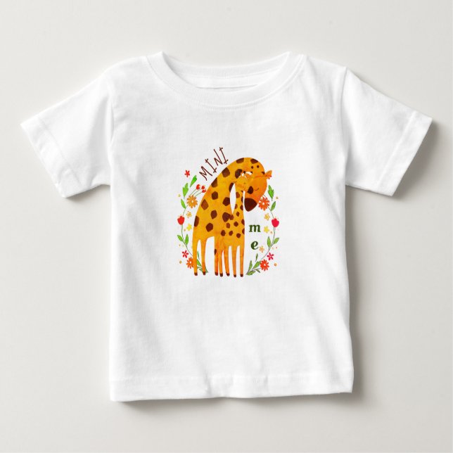 Mini-Me - Camisa de T-Shirt da Mãe e Bebê Girafa (Frente)