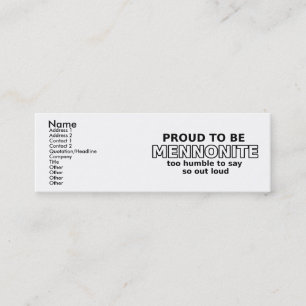 Mini Menonite Pride Engraçado Humor Cartão de visita
