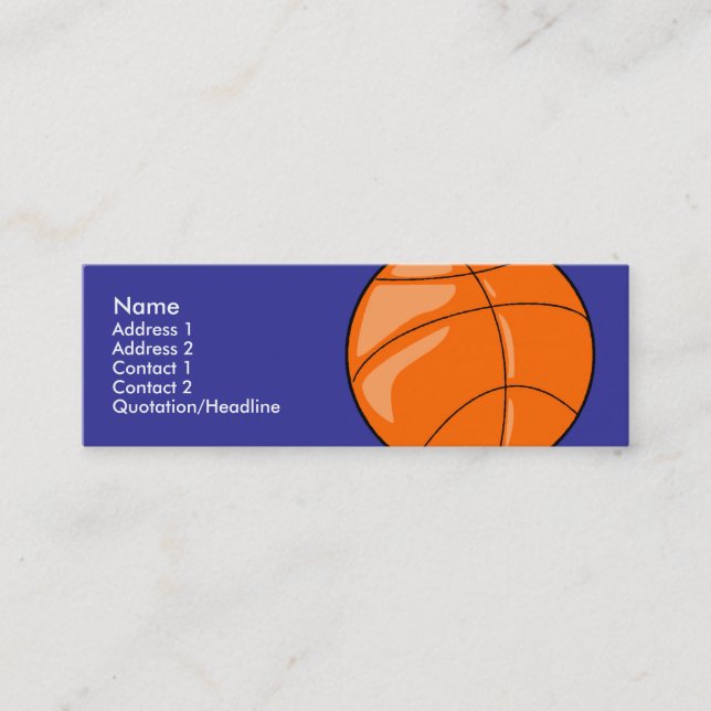 Mini Modelo magro do cartão de visita - basquetebol (Frente)