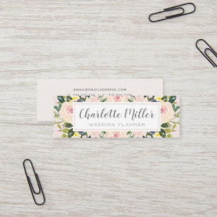 Mini O primavera floral cora cartão de visita da