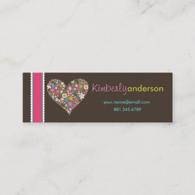 Mini O primavera floresce o cartão de visita do amor do (Frente)