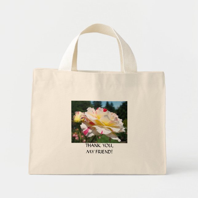 Mini OBRIGADO MEU AMIGO! Presentes Bolsa Rose Tote Amig (Frente)