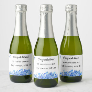 Mini Parabéns De Garrafas De Vinho Azul De Cobalto