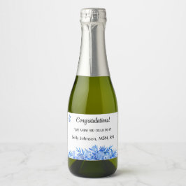 Mini Parabéns De Garrafas De Vinho Azul De Cobalto