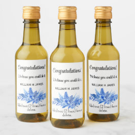 Mini Parabéns De Garrafas De Vinho Azul De Cobalto