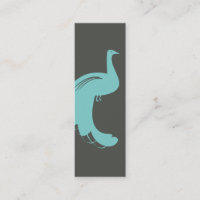 PEACOCK na Cartão de visita fina AQUA