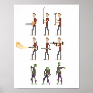 mini poster de 8 bits da arte do pixel do