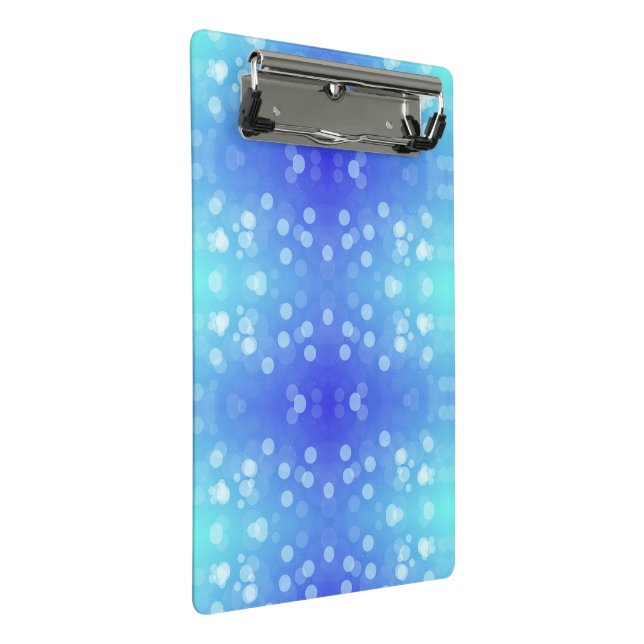 Mini Prancheta A clipboard featuring a blue and teal bokeh patter (Inclinado)