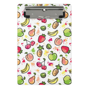 Mini Prancheta a mão tirada frutifica teste padrão
