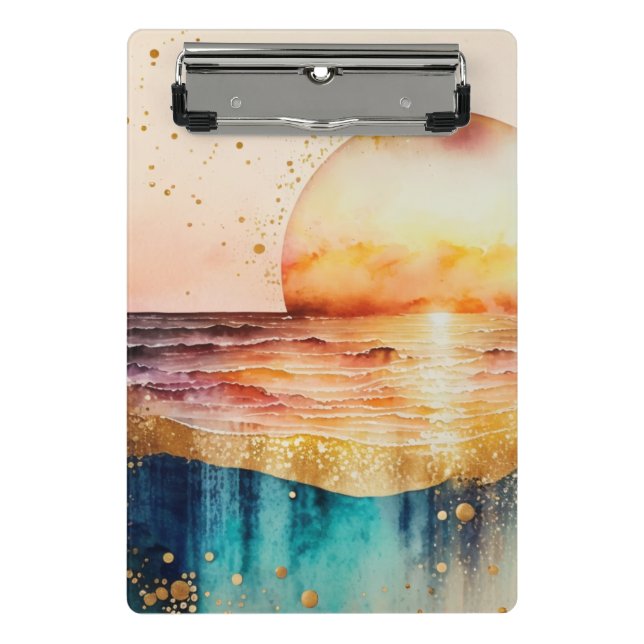 Mini Prancheta A Série Praia Aquarela Design 3 (Frente)