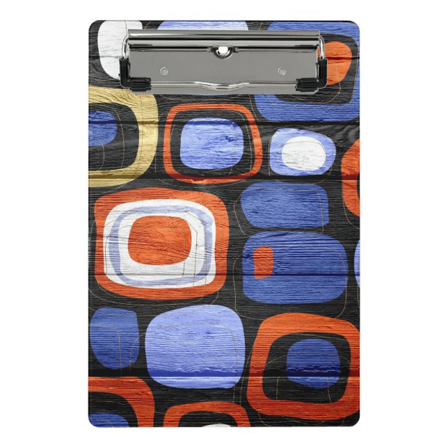 Mini Prancheta Abstrato moderno de aspecto da madeira de pastel (Frente)