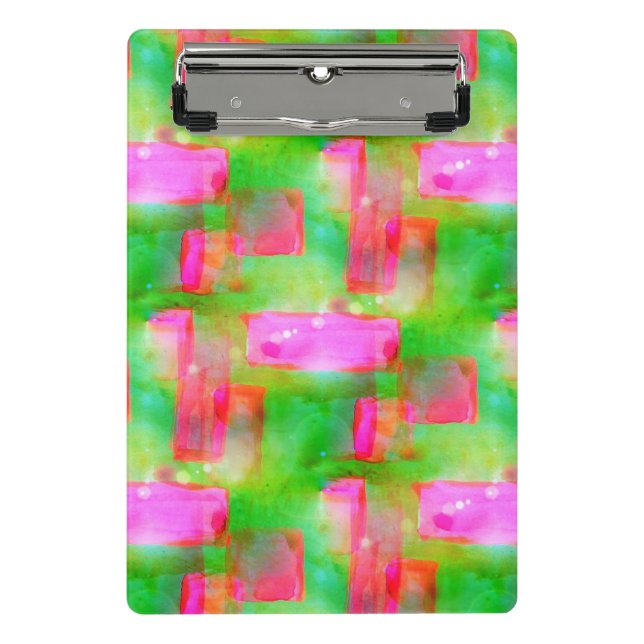 Mini Prancheta Abstrato pintado amarelo, rosa da luz solar (Frente)