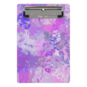Mini Prancheta Abstrato Trendy Camo Pink Púrpura Azul