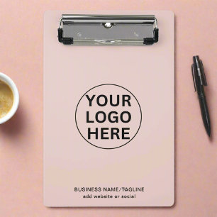 Mini Prancheta Adicionar logotipo de empresa e texto a cor-de-ros