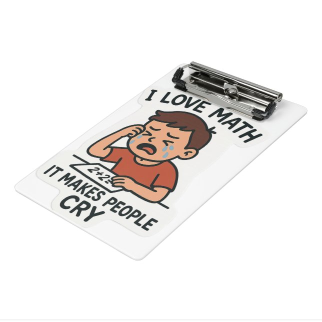 Mini Prancheta Adoro Matemática - Cartoon Sticker Engraçado (Inclinado3)