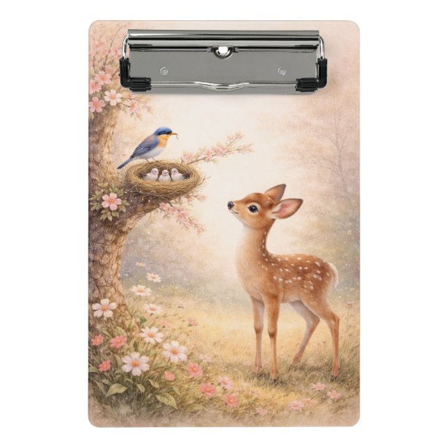 Mini Prancheta Aesthetic Floral Nature Clipboard | Soft Pastel  (Frente)
