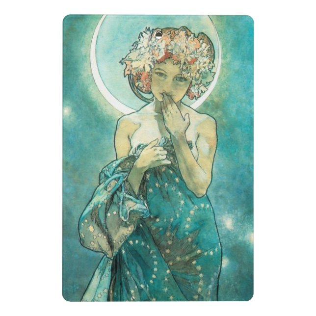 Mini Prancheta Alphonse Mucha Moonlight Clair De Lune Art Nouveau (Verso)