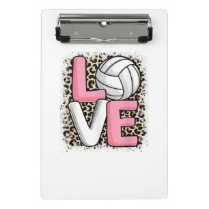 Mini Prancheta Amor Leopardo-do-voleibol Mulheres Imprimidas Voll