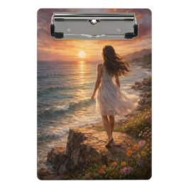 Mini Prancheta Ampliação de Foto Estética do Oceano ao Pôr do Sol